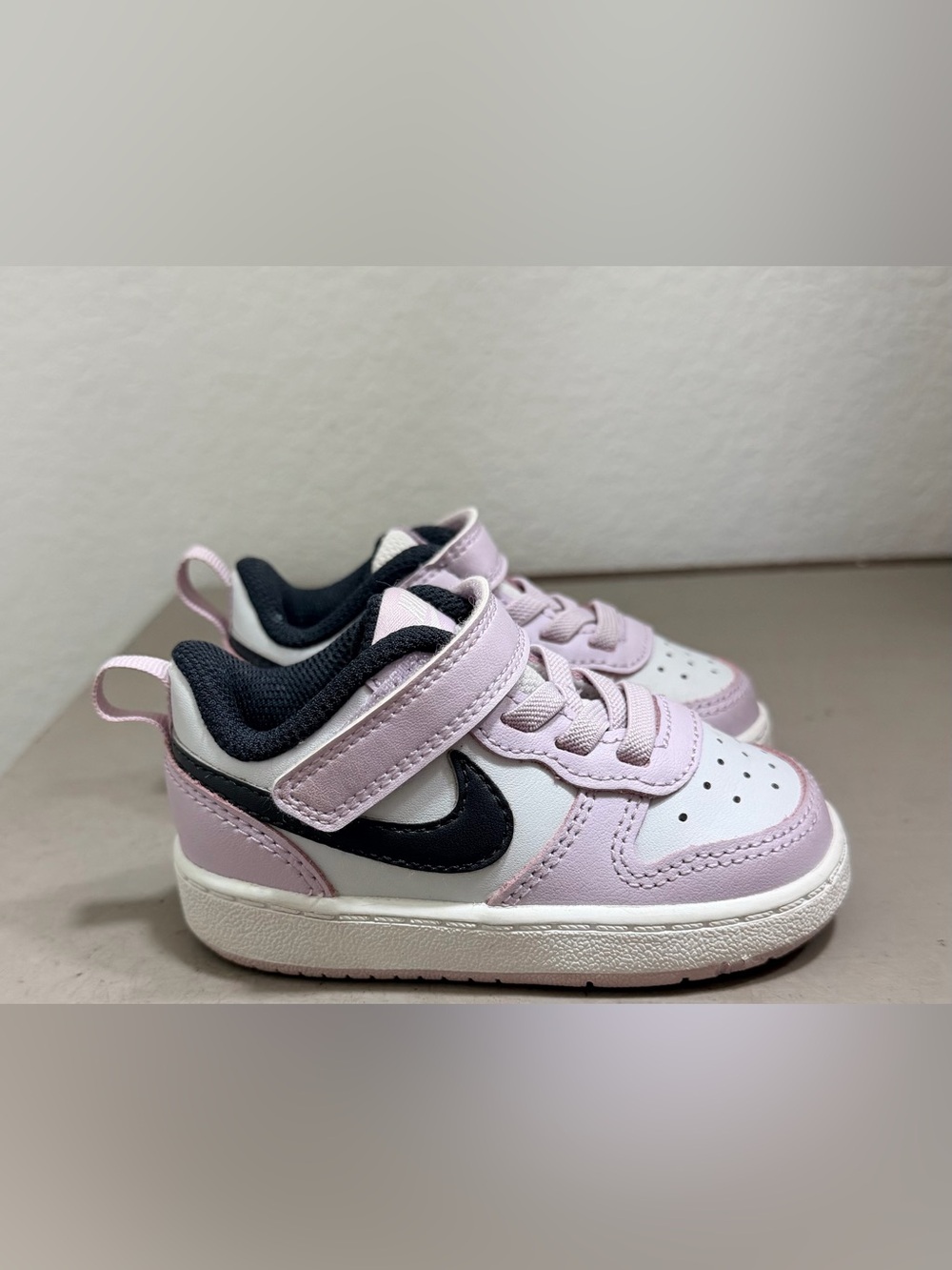 Nike Court Borough Low 2 Lilac Toddler Sneakers Black Swoosh